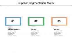Supplier segmentation matrix ppt powerpoint presentation layouts show cpb