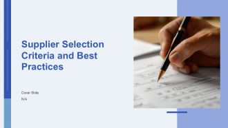 Supplier Selection Criteria And Best Practices PPT Outline AT