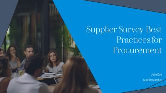 Supplier Survey Best Practices For Procurement PPT Summary AT
