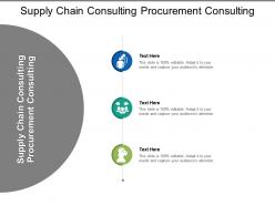 Supply chain consulting procurement consulting ppt powerpoint presentation infographics tips cpb