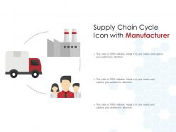 Supply chain cycle icon with manufacturer