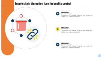 Supply Chain Disruption Icon For Quality Control