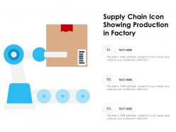 Supply chain icon showing production in factory