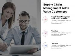 Supply chain management adds value customers ppt powerpoint icon cpb