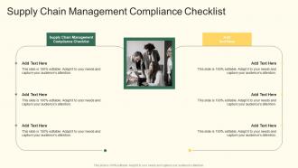 Supply Chain Management Compliance Checklist In Powerpoint And Google Slides Cpb