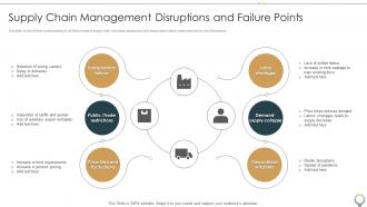 Supply Chain Management Disruptions And Failure Points