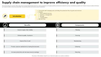 Supply Chain Management To Improve Efficiency And Quality