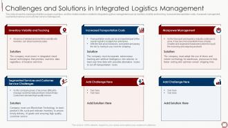 Supply chain management tools enhance logistics efficiency challenges solutions integrated