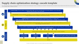 Supply Chain Optimization Strategy Cascade Template