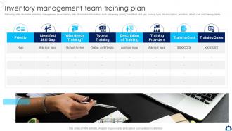 Supply Chain Transformation Toolkit Inventory Management Team Training Plan Ppt Ideas Pictures