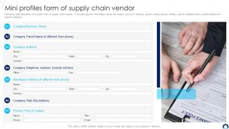 Supply Chain Transformation Toolkit Mini Profiles Form Of Supply Chain Vendor