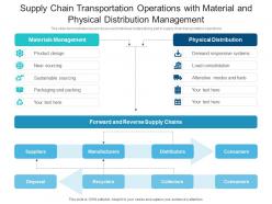 Supply chain transportation operations with material and physical distribution management