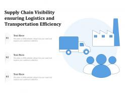 Supply chain visibility ensuring logistics and transportation efficiency