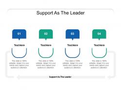 Support as the leader ppt powerpoint presentation slides demonstration cpb