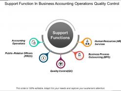 Support function in business accounting operations quality control