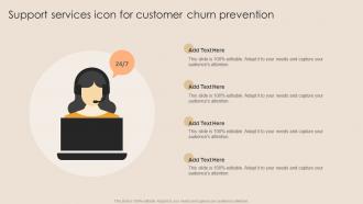 Support Services Icon For Customer Churn Prevention