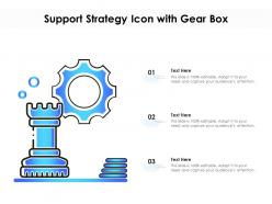 Support strategy icon with gear box