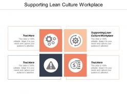 Supporting lean culture workplace ppt powerpoint presentation outline designs download cpb