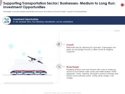 Supporting transportation sector businesses medium to long run investment opportunities ppt powerpoint