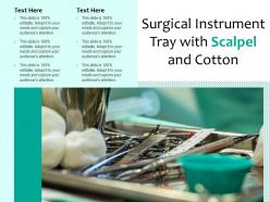 Surgical instrument tray with scalpel and cotton