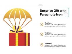 Surprise gift with parachute icon