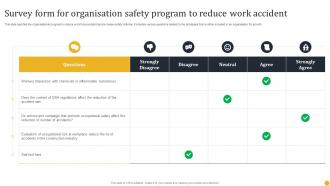 Survey Form For Organisation Safety Program To Reduce Work Accident