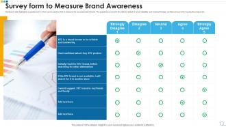 Survey form to measure brand awareness