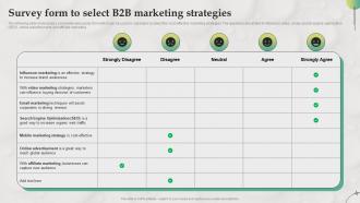 Survey Form To Select B2B Marketing Strategies B2B Marketing Strategies For Service MKT SS V