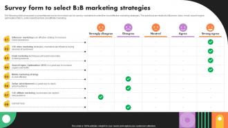 Survey Form To Select B2b Marketing Strategies Business Marketing Strategies Mkt Ss V