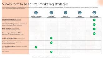 Survey Form To Select B2B Marketing Strategies Complete Introduction To Business Marketing MKT SS V