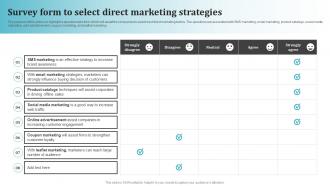 Survey Form To Select Direct Marketing Most Common Types Of Direct Marketing MKT SS V