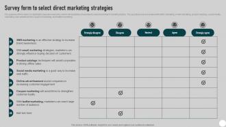 Survey Form To Select Direct Marketing Strategies Direct Mail Marketing Strategies To Send MKT SS V