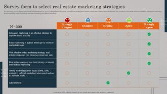 Survey Form To Select Real Estate Marketing Real Estate Promotional Techniques To Engage MKT SS V
