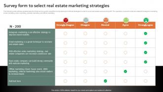 Survey Form To Select Real Estate Marketing Strategies Online And Offline Marketing Strategies MKT SS V
