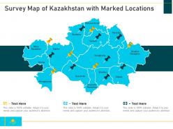 Survey map of kazakhstan with marked locations