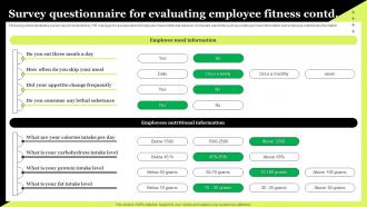 Survey Questionnaire For Evaluating Employee Fitness Survey SS Idea Compatible