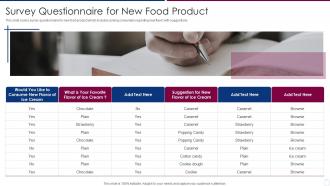 Survey Questionnaire For New Food Product