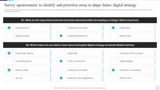 Survey Questionnaire To Identify And Prioritize Areas To Shape Guide To Creating A Successful Digital Strategy