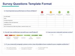 Survey questions template format ppt powerpoint presentation samples