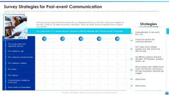 Survey Strategies For Post Event Communication Corporate Event Communication Plan
