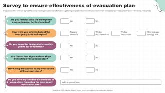Survey To Ensure Effectiveness Of Evacuation Plan