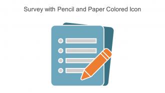 Survey With Pencil And Paper Colored Icon In Powerpoint Pptx Png And Editable Eps Format