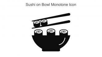 Sushi On Bowl Monotone Icon In Powerpoint Pptx Png And Editable Eps Format