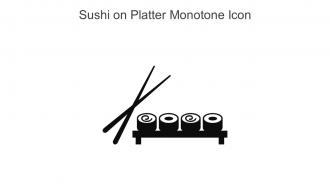Sushi On Platter Monotone Icon In Powerpoint Pptx Png And Editable Eps Format