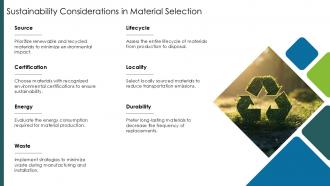 Sustainability Considerations In Material Selection NRM PPT Presentation ST AI SS Sustainability Considerations In Material Selection NRM PPT Presentation ST AI SS