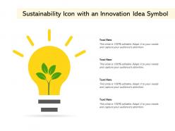 Sustainability icon with an innovation idea symbol
