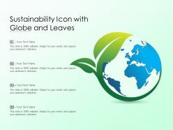 Sustainability icon with globe and leaves