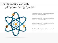 Sustainability icon with hydropower energy symbol