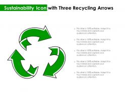 Sustainability icon with three recycling arrows