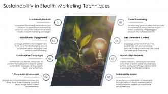 Sustainability In Stealth Marketing Techniques Ppt Sample ST AI SS